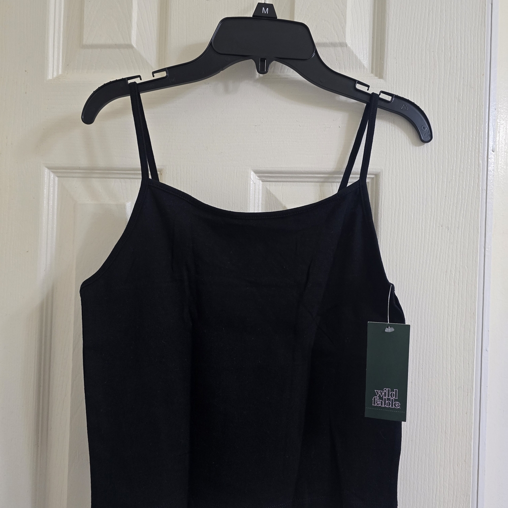 Wild Fable Spaghetti Strap Lightwright Stretch Black Camisole